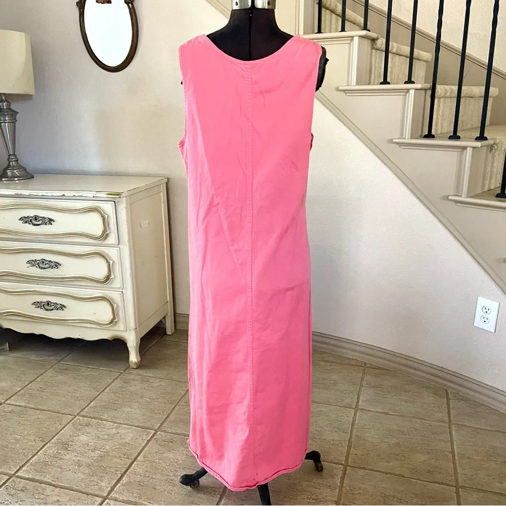 Vintage Basic Editions 100% Cotton Pink Twee Floral Embroidered Maxi Dress 90s - Picture 6 of 10
